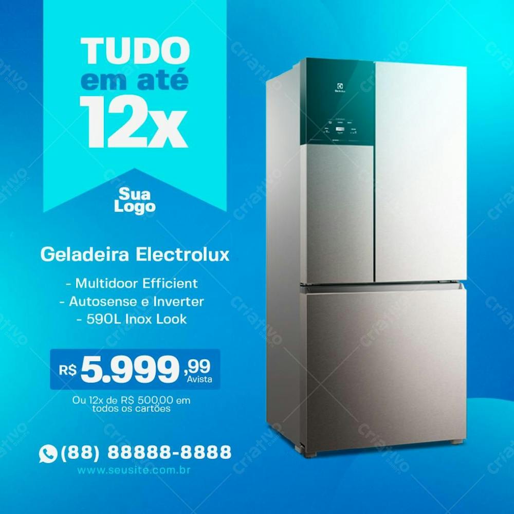 Geladeira Eletrolux Loja De Eletrodomésticos Psd Editável