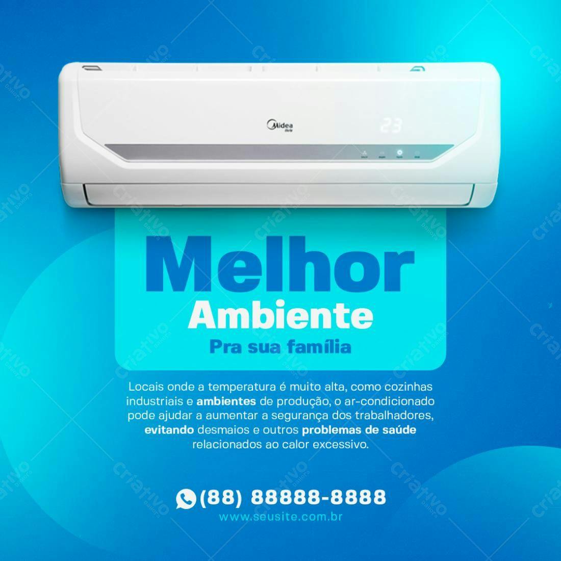 Postagem para Redes Sociais Ar Condicionado PSD Editável