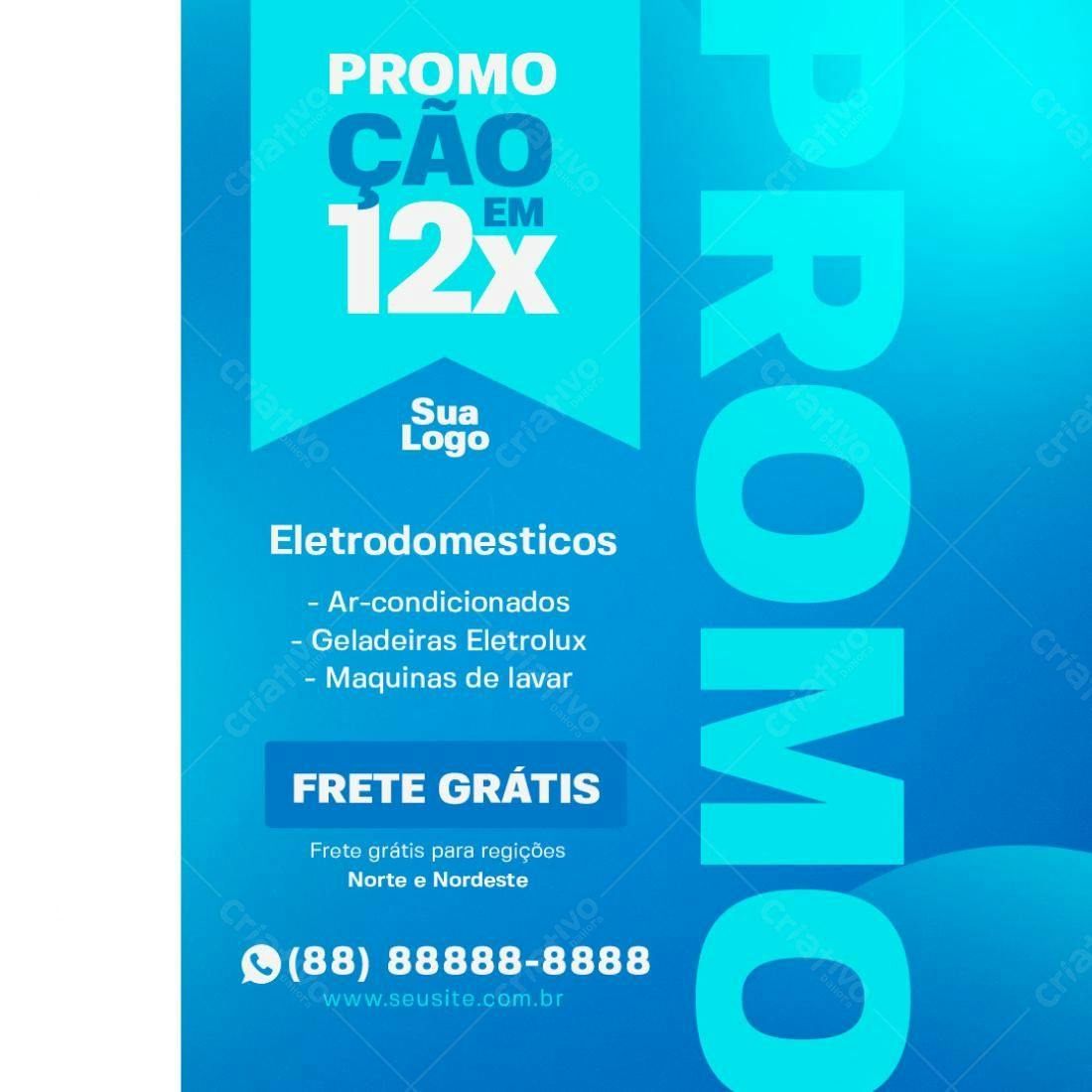 Flyer Promoção Eletrodomésticos 12x PSD Editável