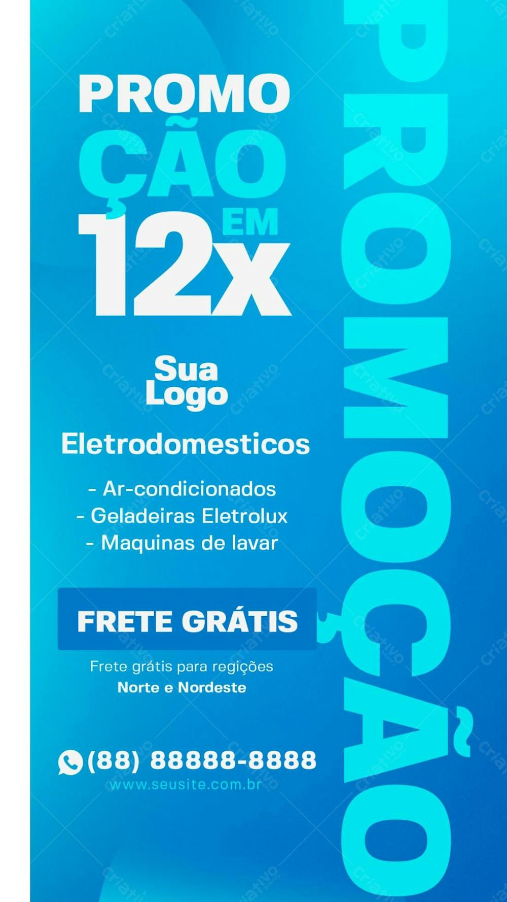 Stories Promoção Tudo Em Até 12X Loja De Eletrodomésticos Psd Editável