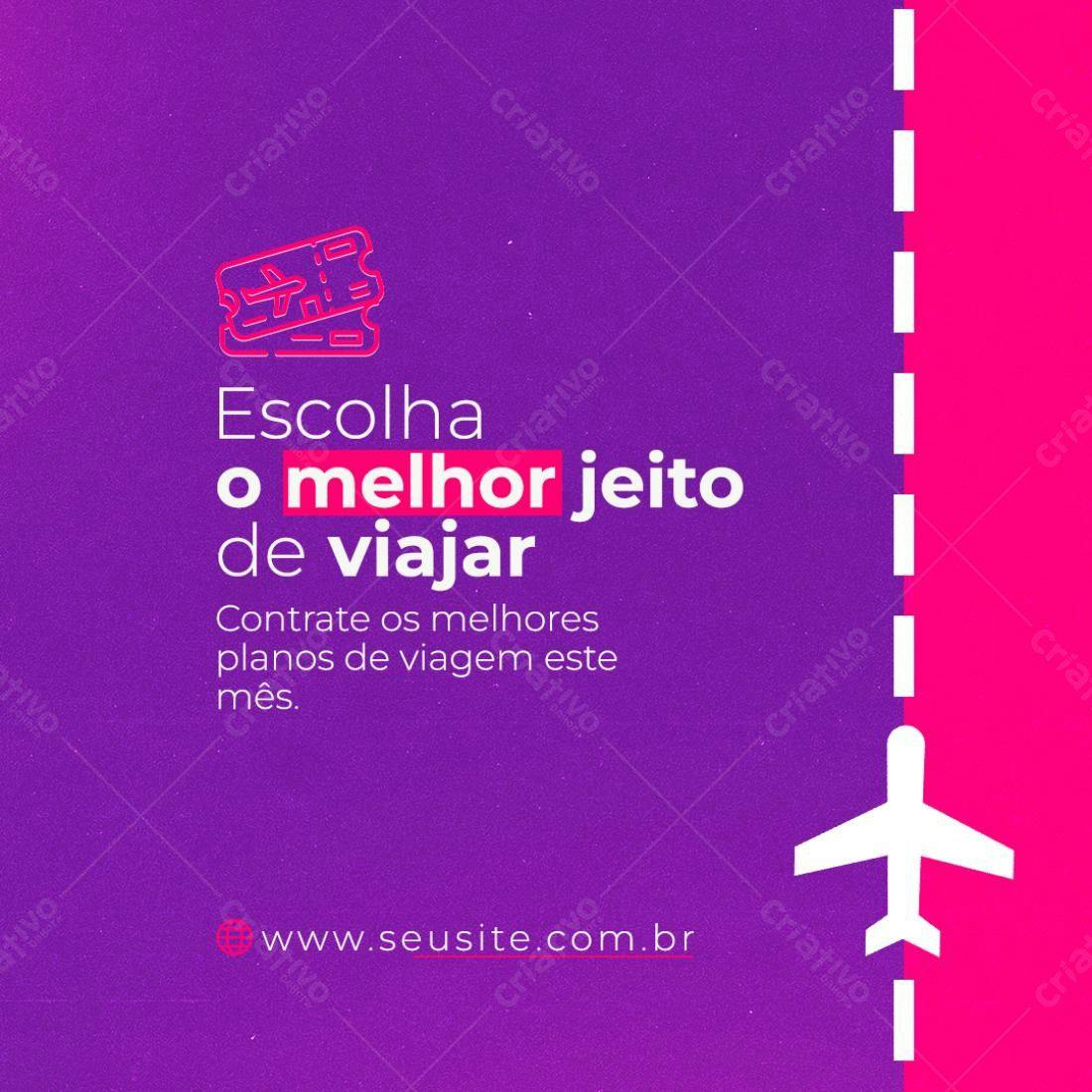 Post para Promoção de Viagens PSD Editável