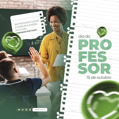 Postagem Dia do Professor PSD Editável