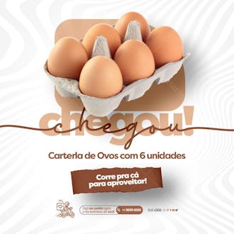 Feed dia mundial do ovo chegou cartela com 6 unidades