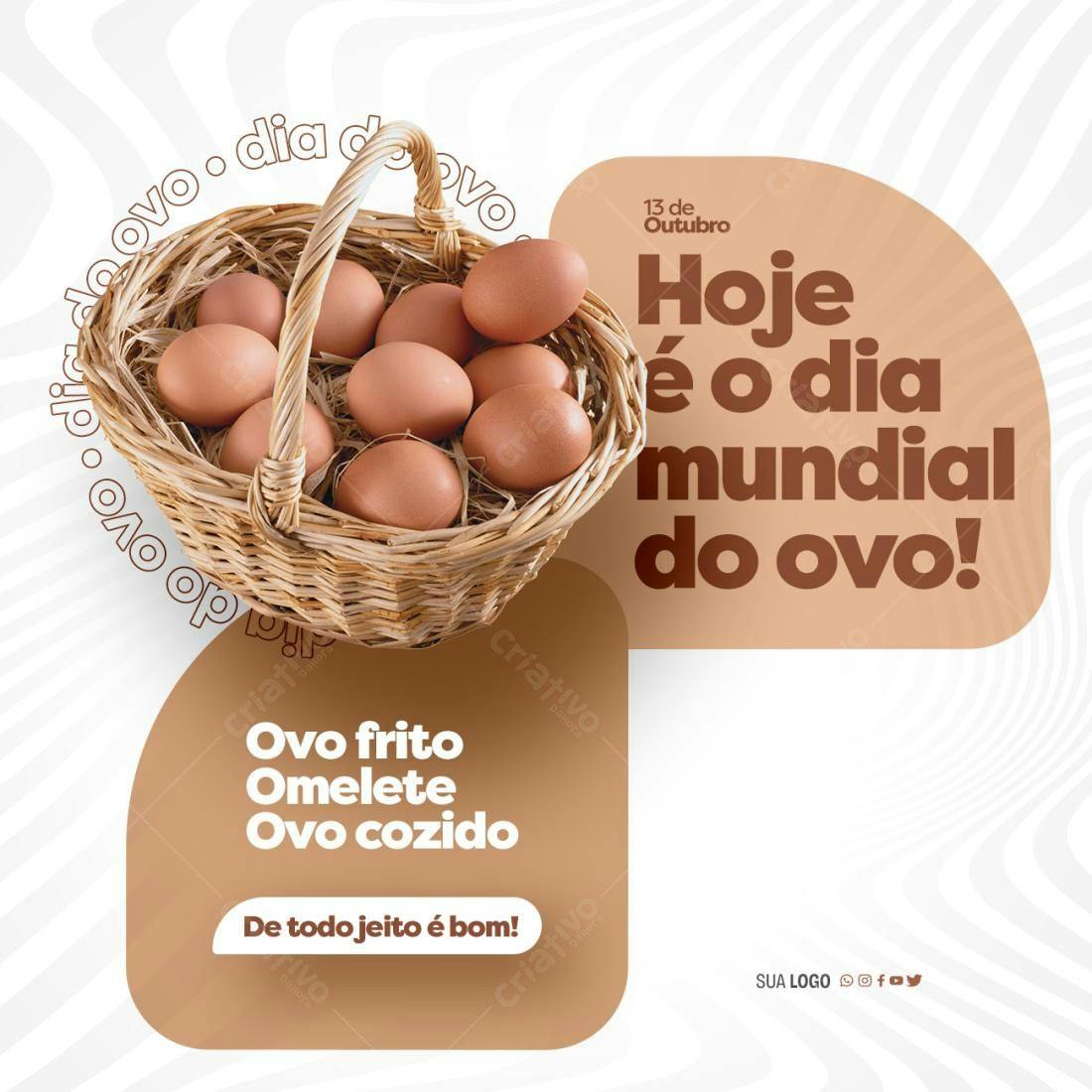 Flyer Dia Mundial do Ovo PSD Editável