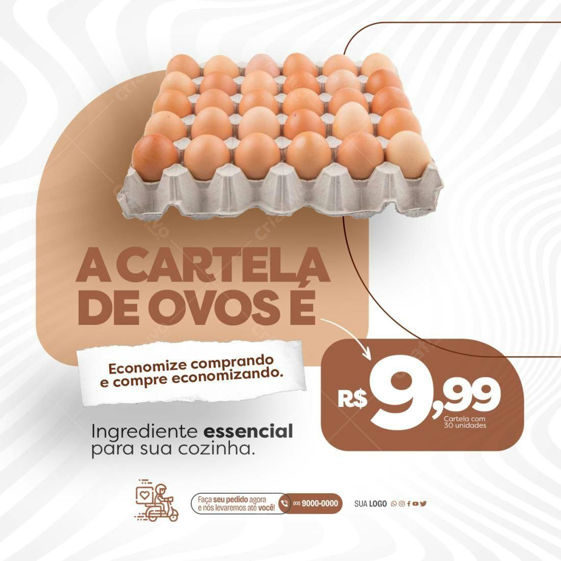 Postagem Instagram Cartela de Ovos PSD Editável