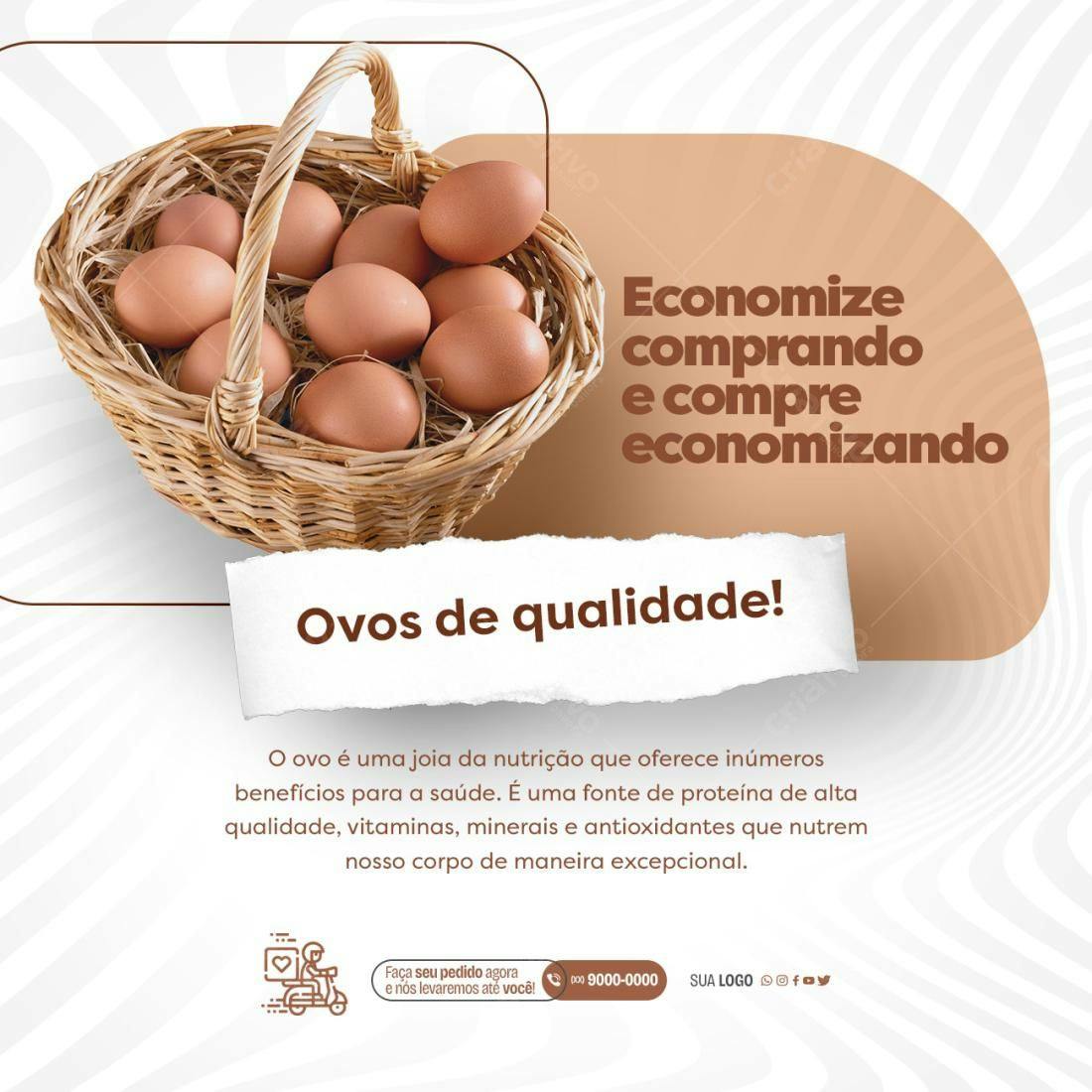 Post para Redes Sociais - Promoção de Ovos PSD Editável