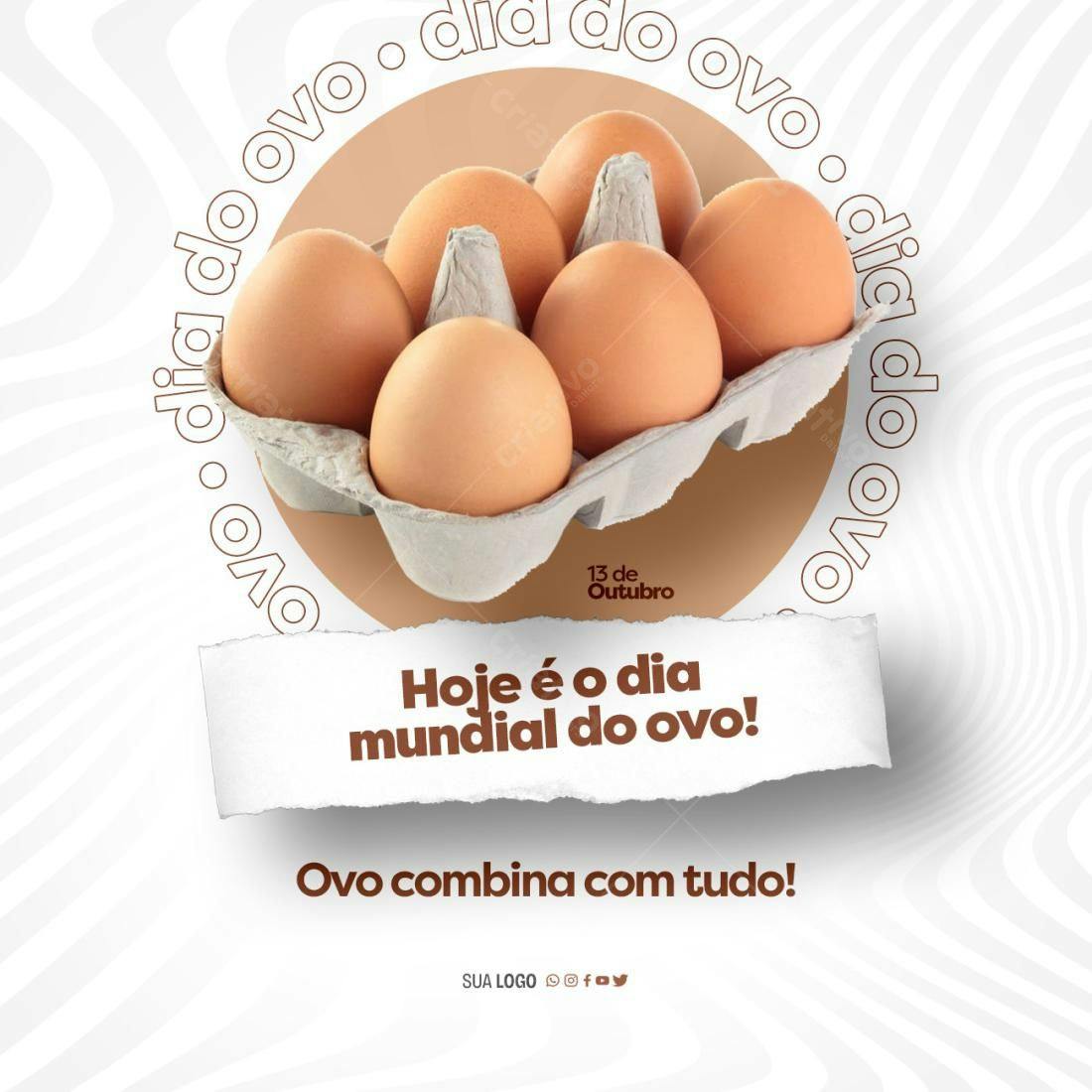 Post para Dia Mundial do Ovo PSD Editável