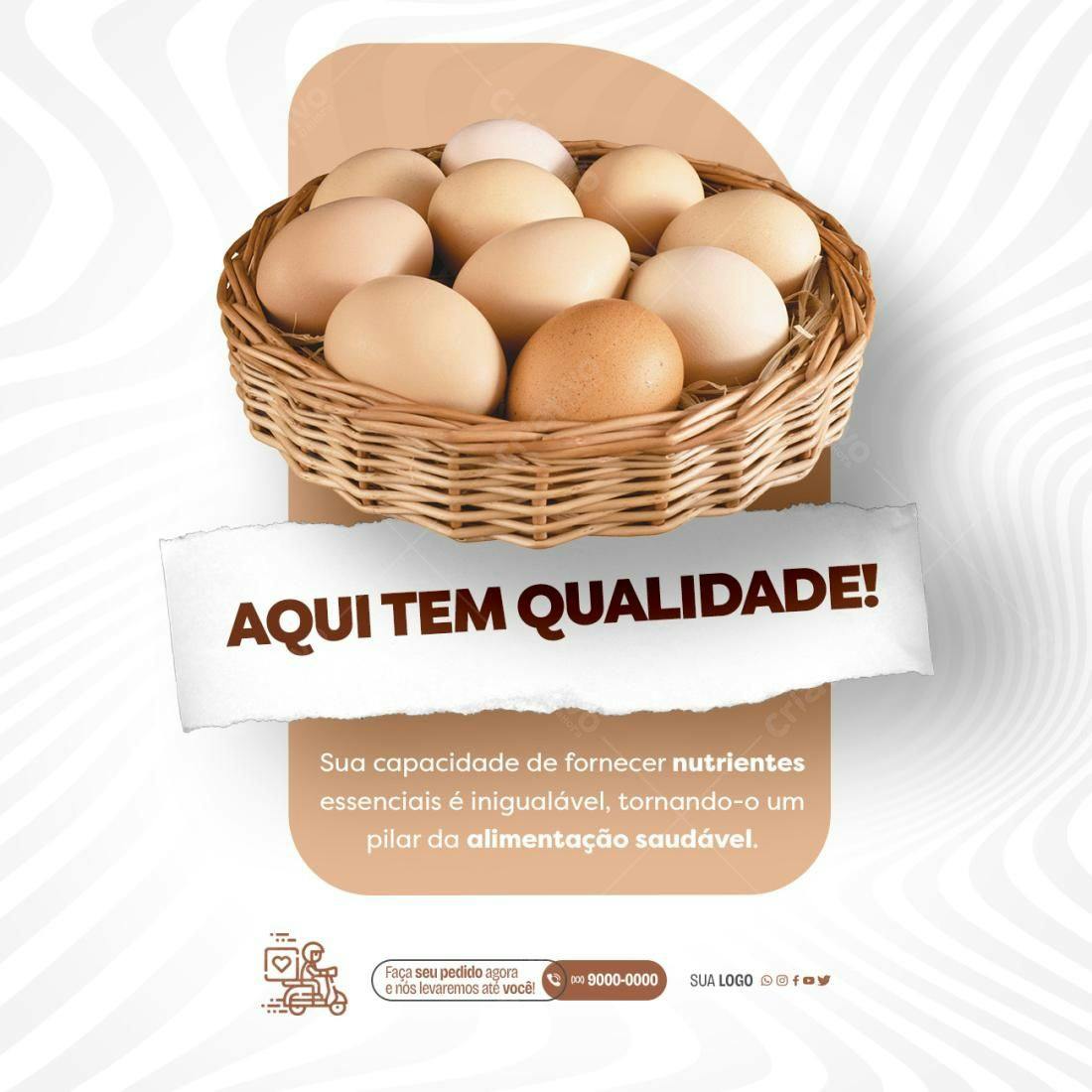 Post para Redes Sociais de Ovos PSD Editável