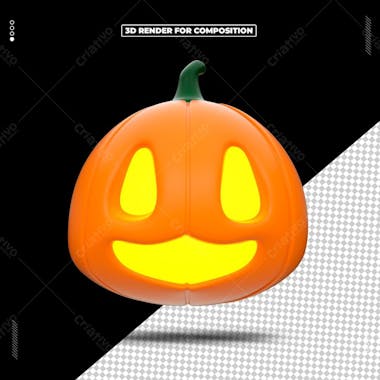 Objeto 3d abóbora halloween png