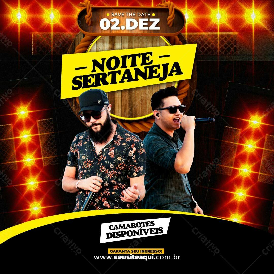 Flyer para Festa Sertaneja 02 Dez PSD Editável