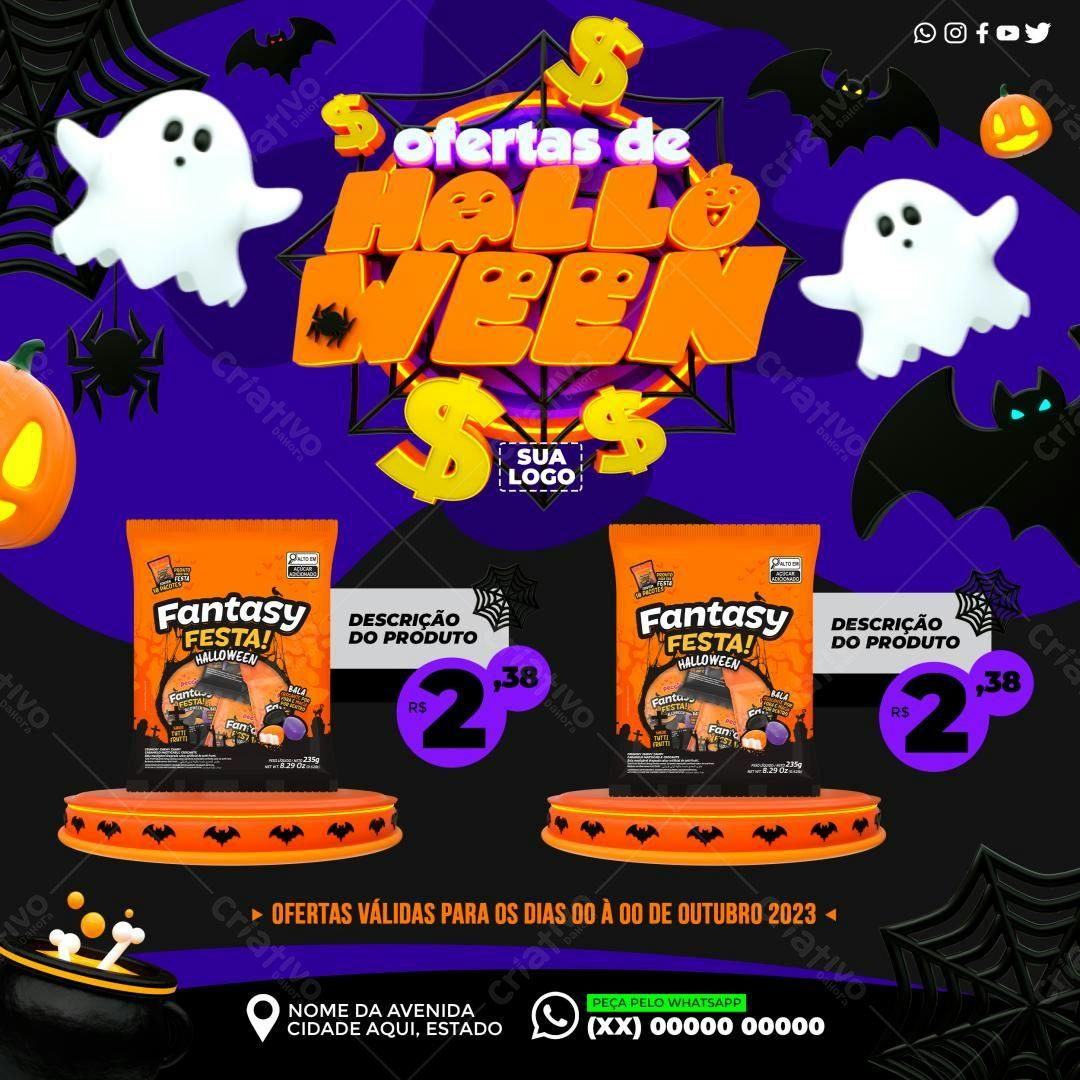 Flyer para Promoção de Halloween PSD Editável