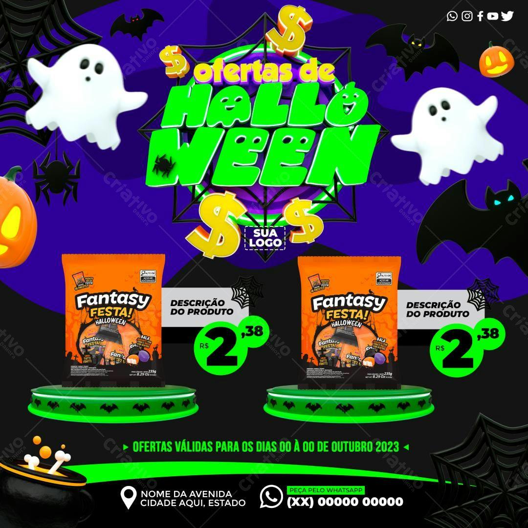 Flyer para Promoção de Halloween PSD Editável