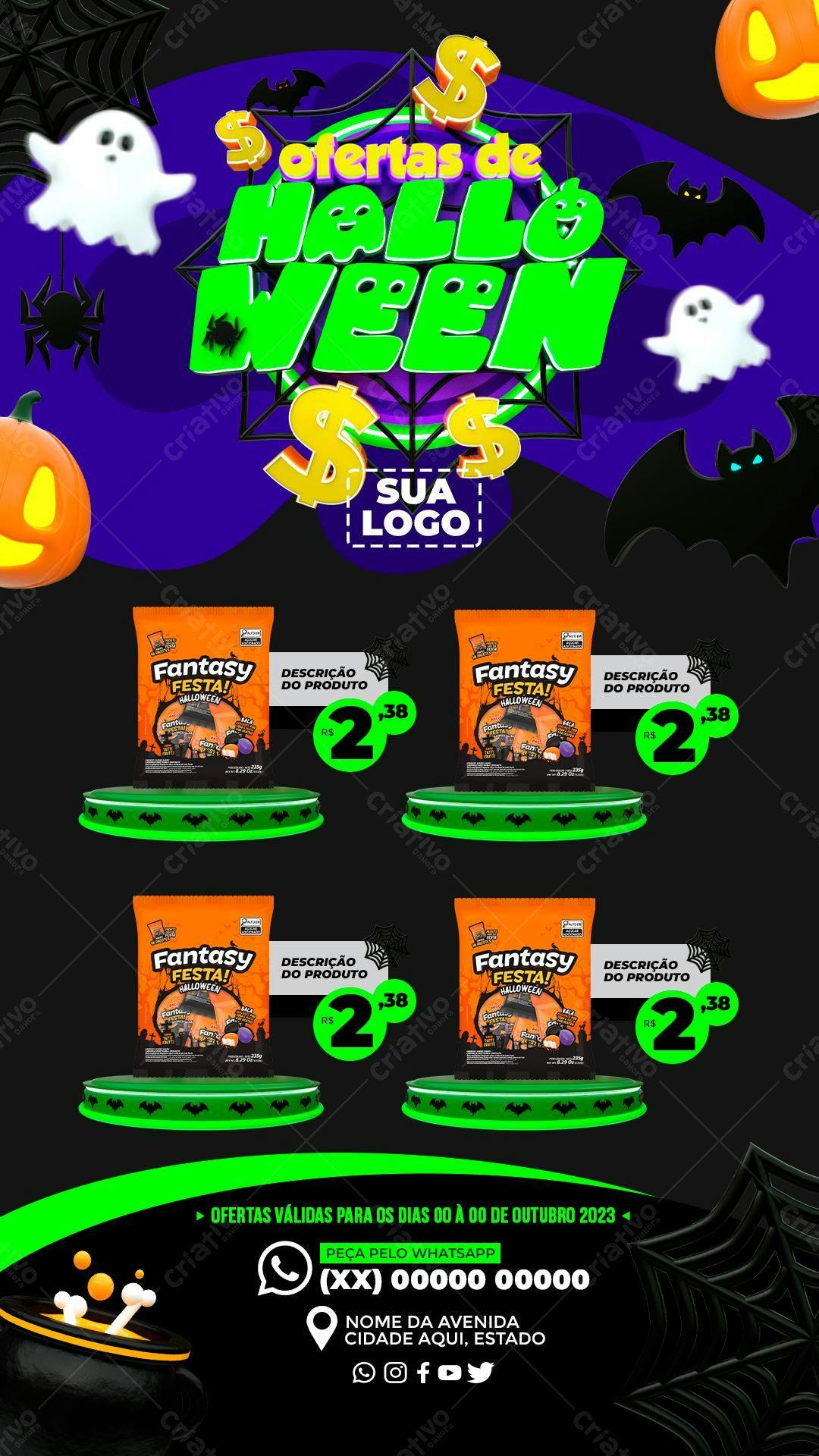 Flyer promocional Halloween PSD Editável
