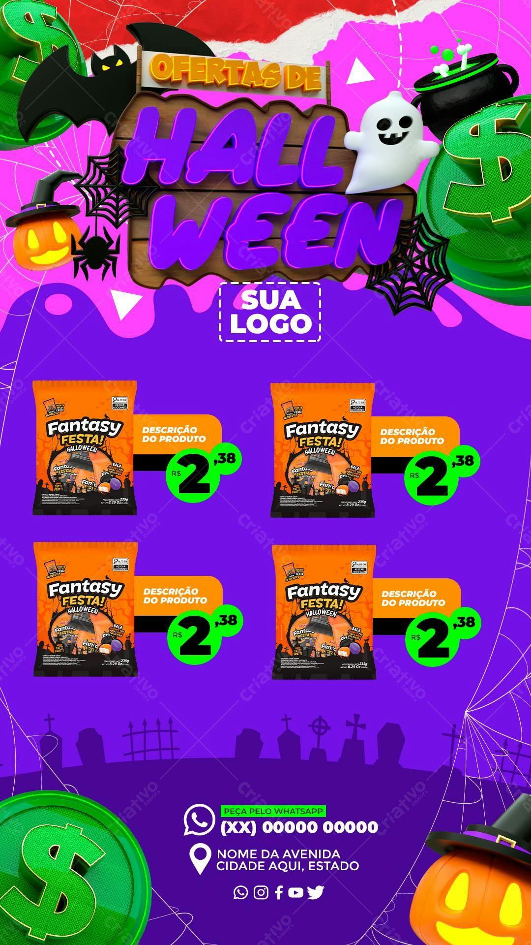 Flyer Ofertas de Halloween PSD Editável