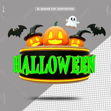 Selo 3d halloween para composição