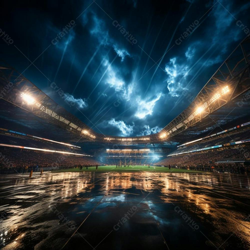 Pintura Digital De Estádio De Futebol Europeo