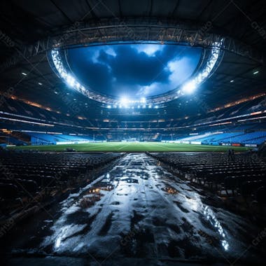 Pintura digital de estádio de futebol europeo