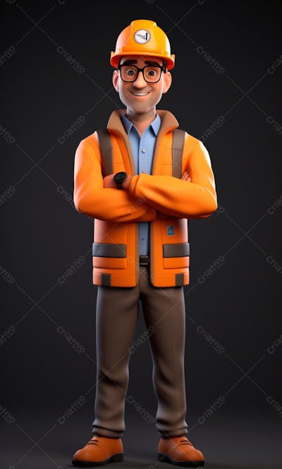 Modelo 3D De Um Personagem Engenheiro (99)