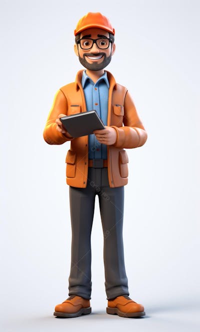 Modelo 3D De Um Personagem Engenheiro (101)