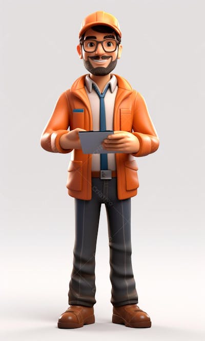 Modelo 3D De Um Personagem Engenheiro (105)
