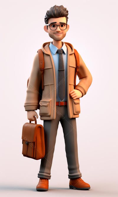 Modelo 3D De Um Personagem Engenheiro (107)