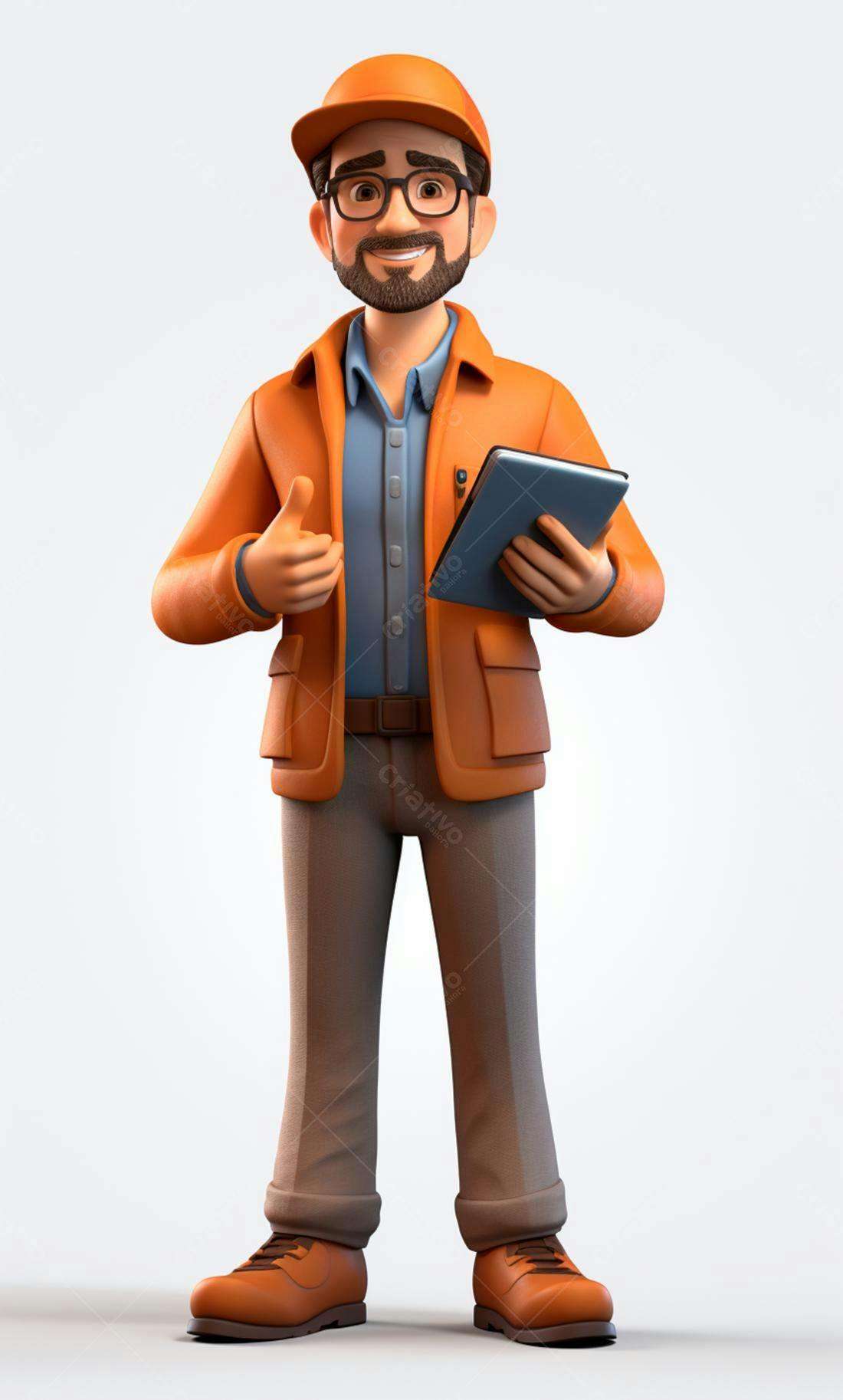 Técnico sorridente com tablet