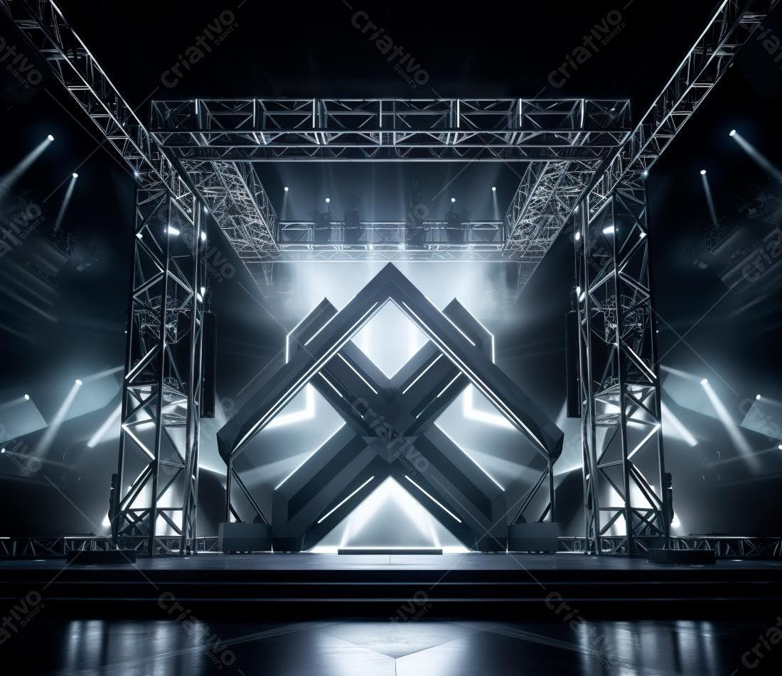 Palco moderno com iluminação dramática