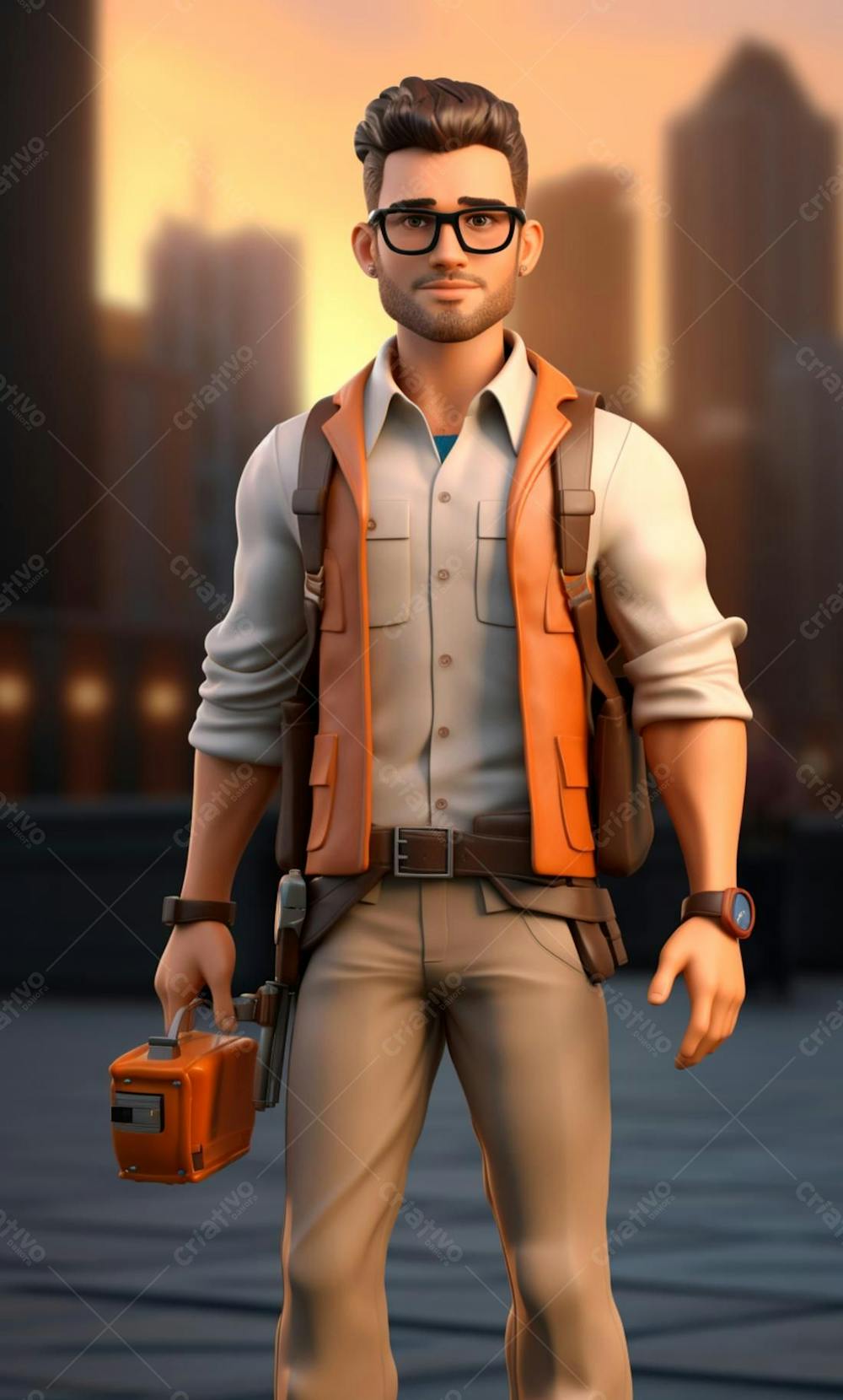 Modelo 3D De Um Personagem Engenheiro (147)