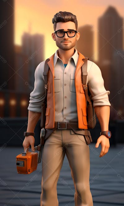 Modelo 3D De Um Personagem Engenheiro (147)