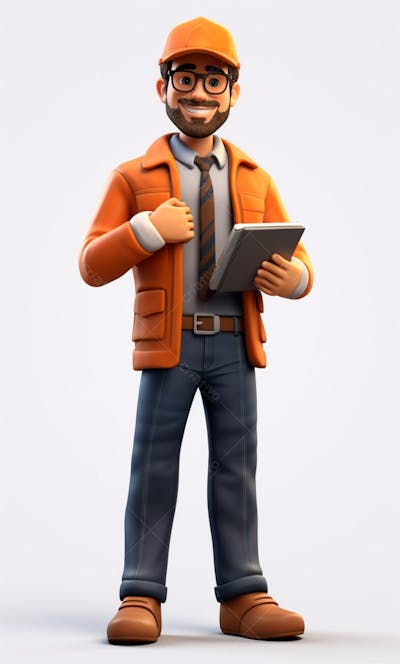 Modelo 3D De Um Personagem Engenheiro (150)