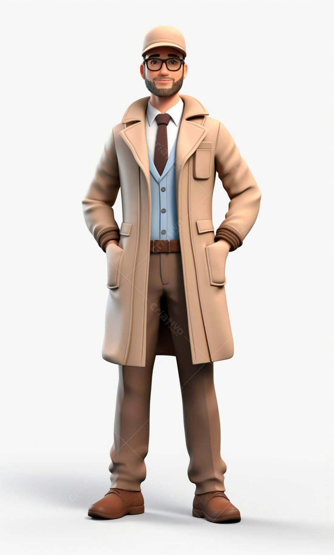 Homem elegante em casaco bege