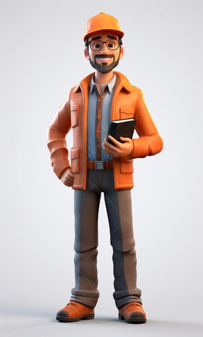 Modelo 3D De Um Personagem Engenheiro (156)