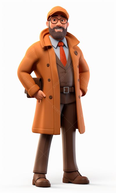 Modelo 3D De Um Personagem Engenheiro (158)