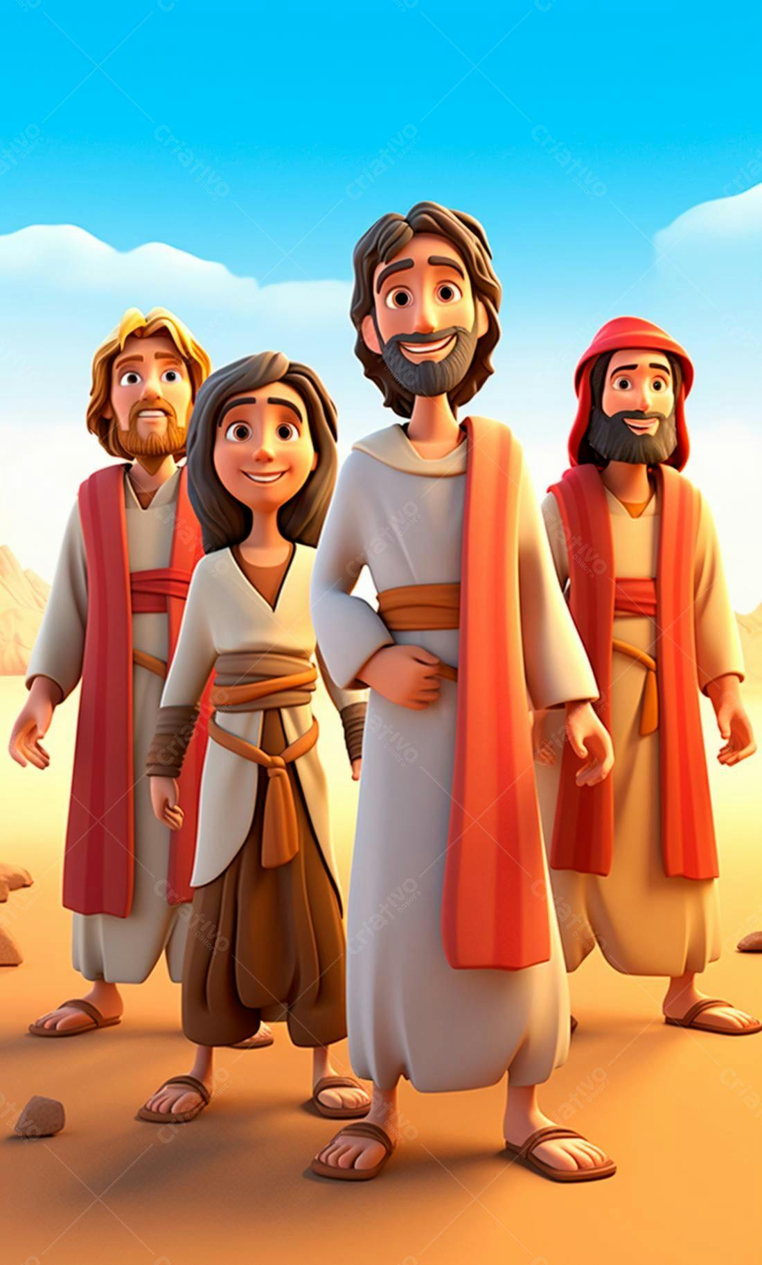 Jesus e seus discípulos no deserto