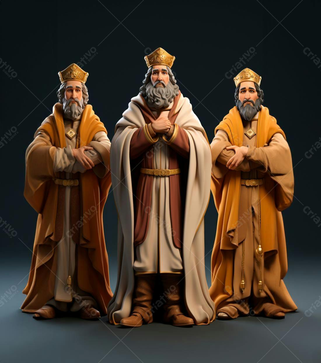 Reis Magos Natal Ilustração 3D