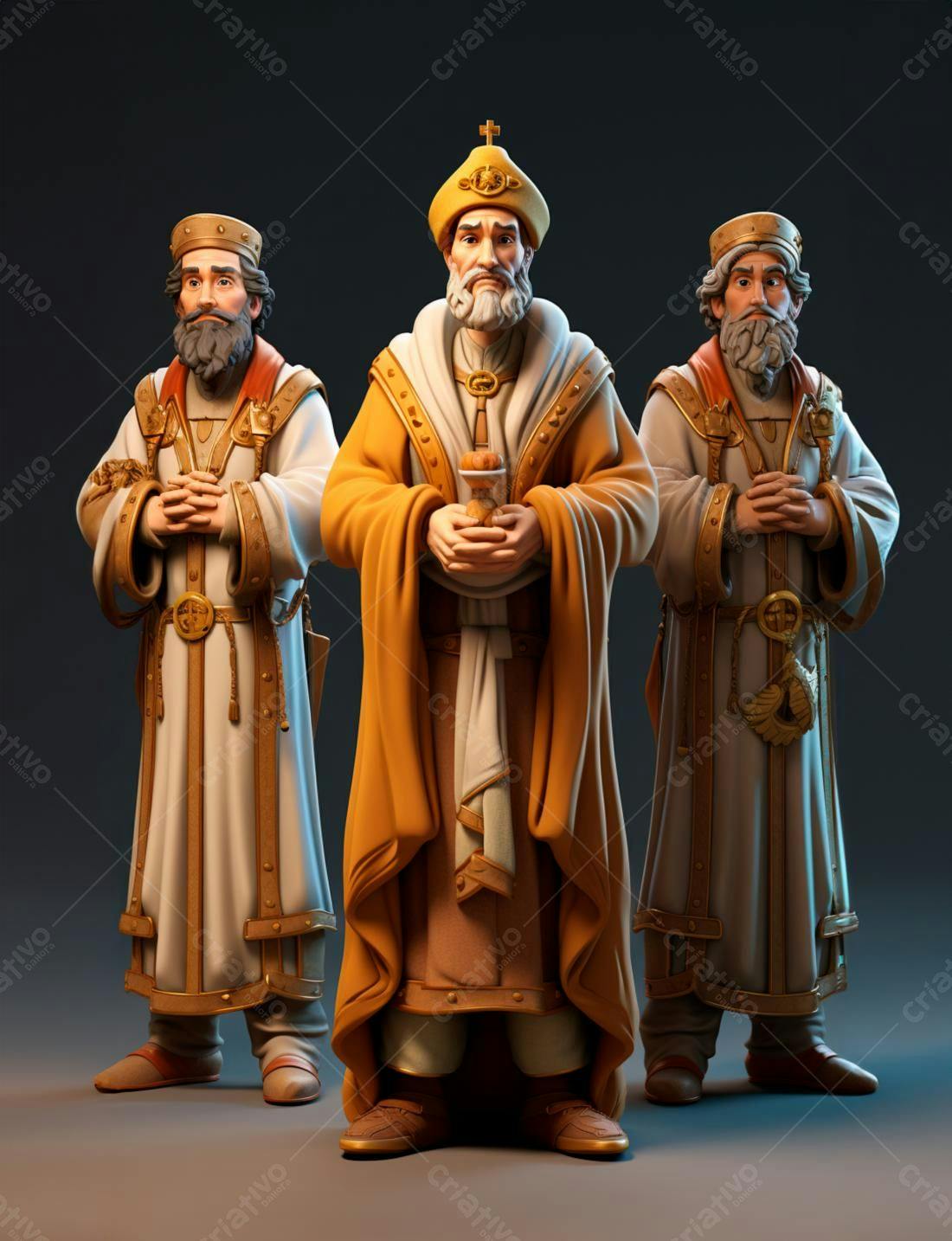 Três Reis Magos Arte 3D