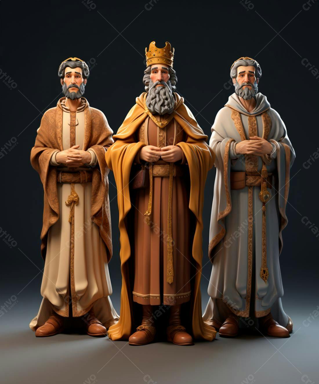 Três Reis Magos em Arte 3D