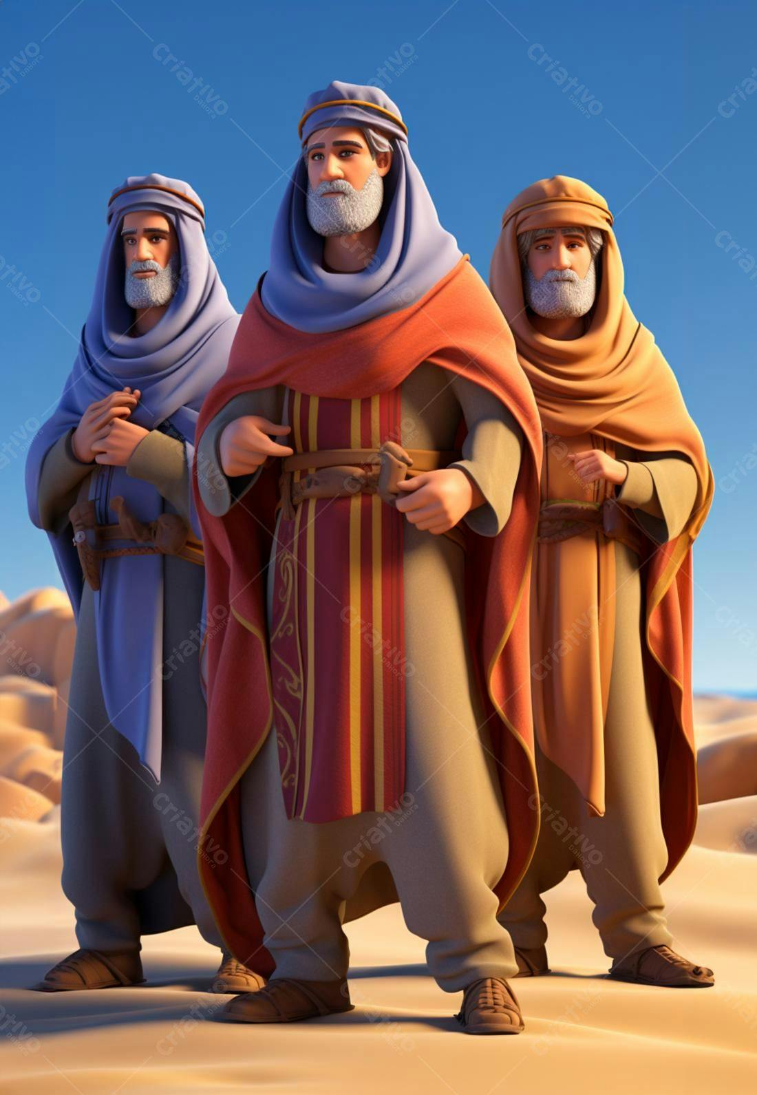 Três homens sábios no deserto