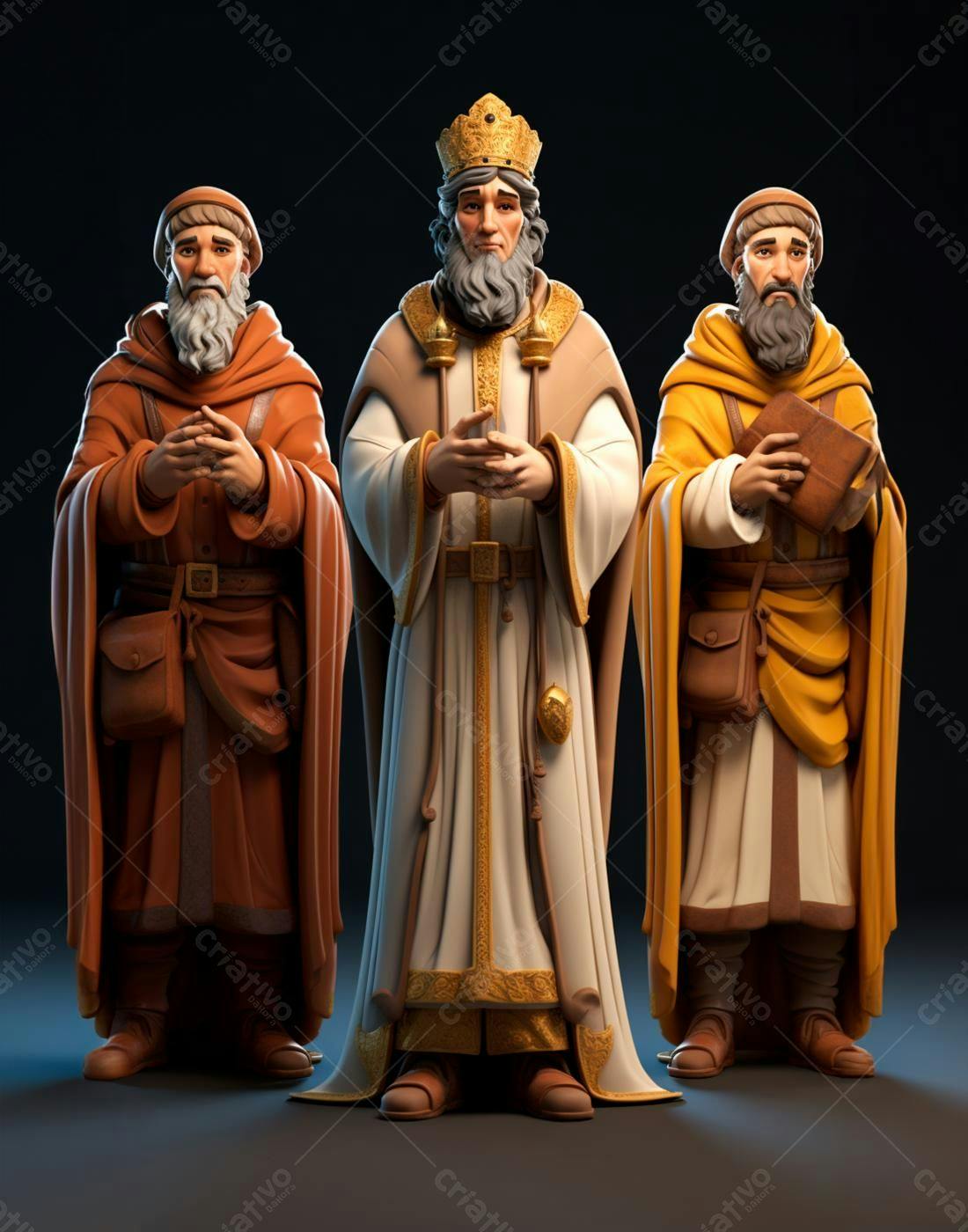 Três Reis Magos modelo 3D