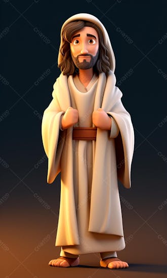 Personagem gospel de desenho animado 3d do apóstolo jesus