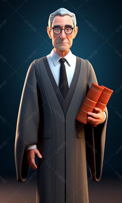 Personagem De Desenho Animado 3D Homem Advogado (7)