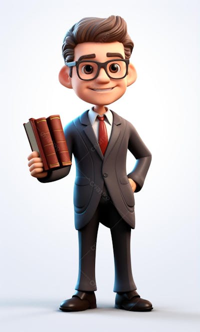 Personagem De Desenho Animado 3D Homem Advogado (17)