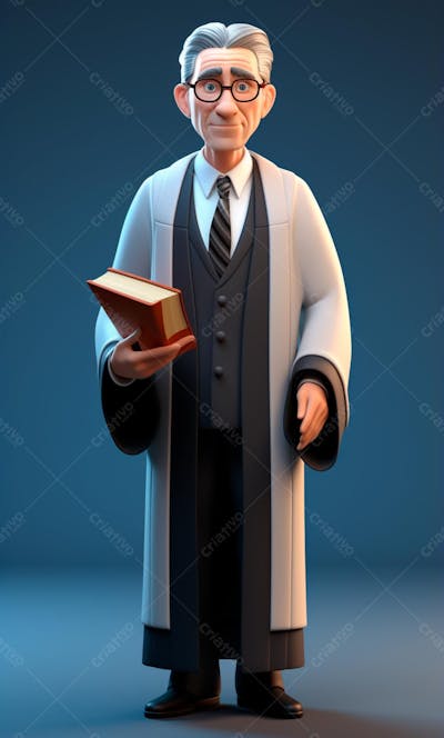 Personagem De Desenho Animado 3D Homem Advogado (19)