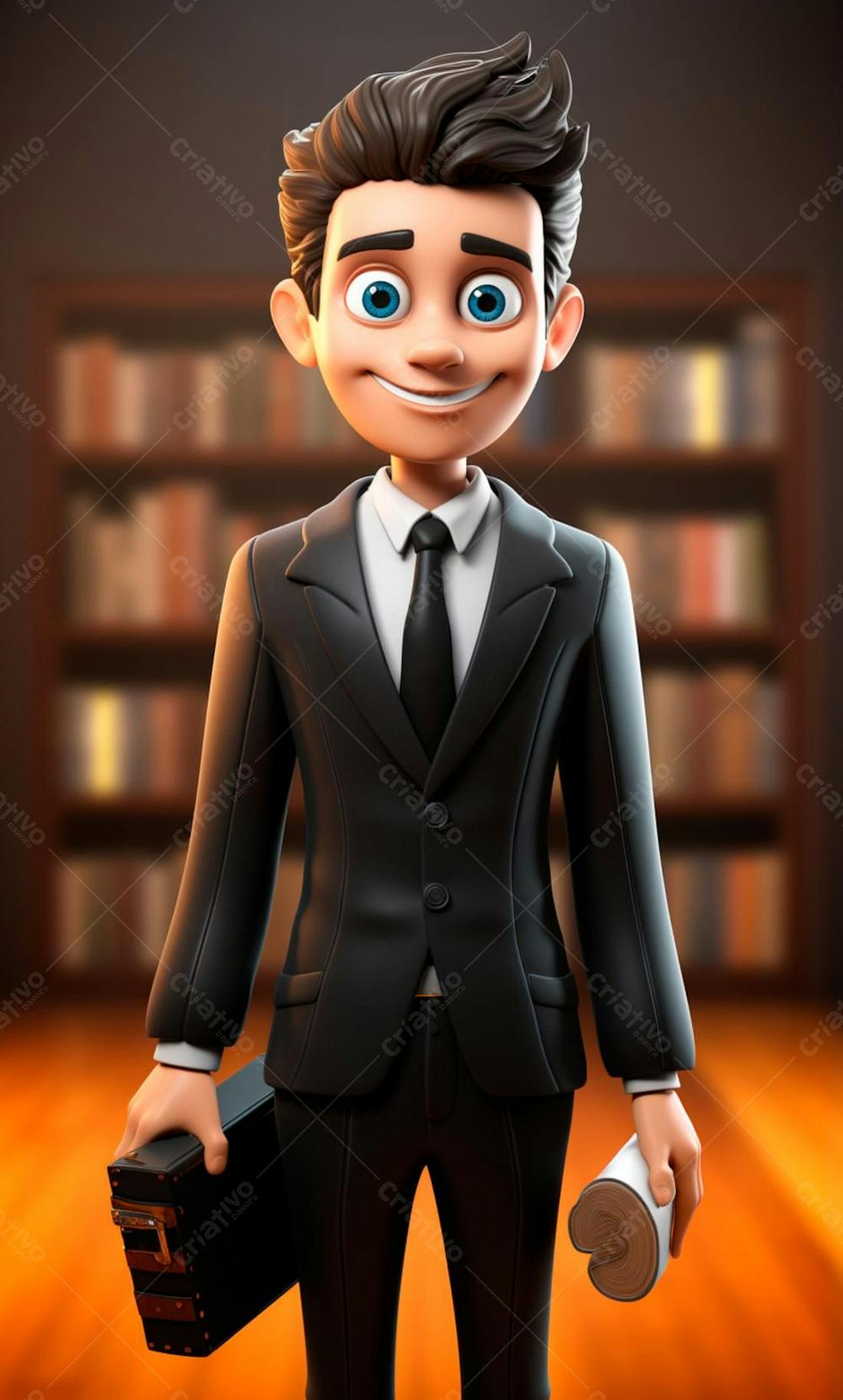 Personagem De Desenho Animado 3D Homem Advogado (27)