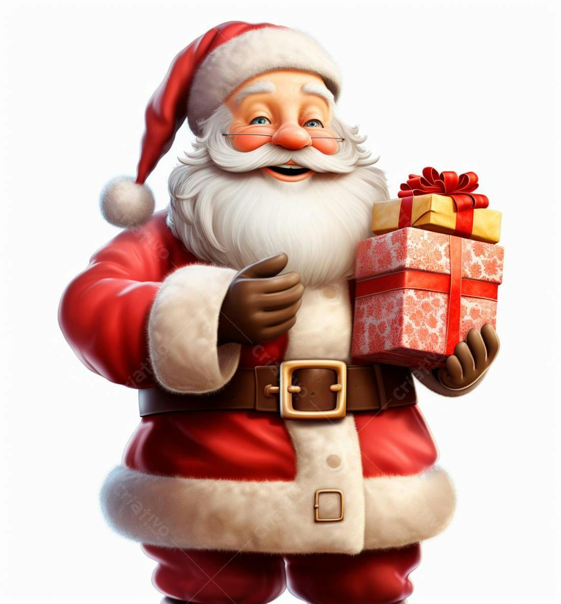 Papai Noel alegre com presentes de Natal