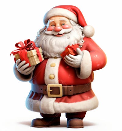 Papai Noel Segurando Presentes 17