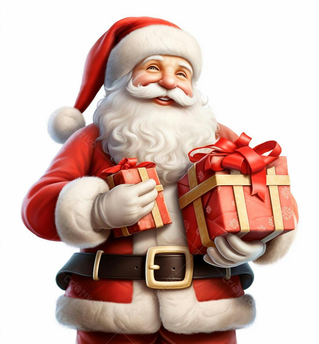 Papai Noel alegre com presentes de Natal