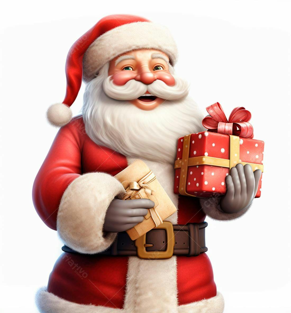 Papai Noel alegre com presentes de Natal