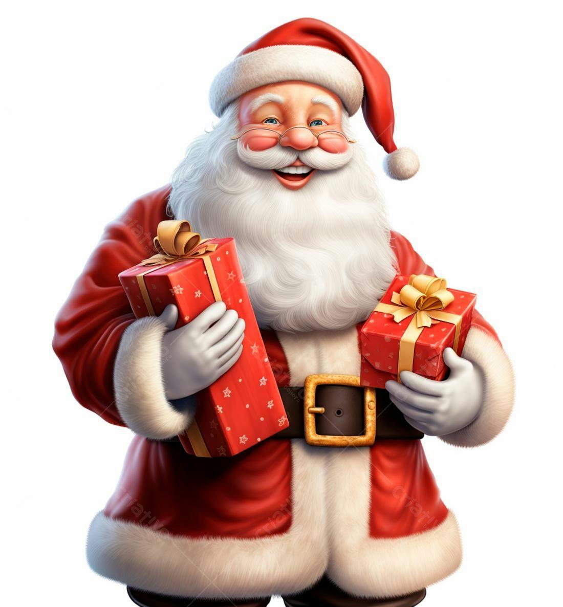 Papai Noel alegre com presentes de Natal