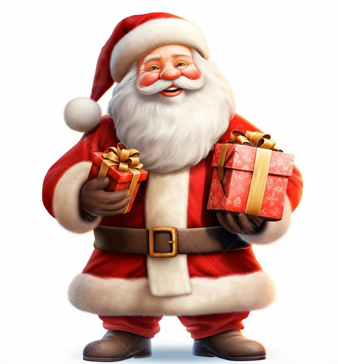 Papai Noel alegre com presentes de Natal